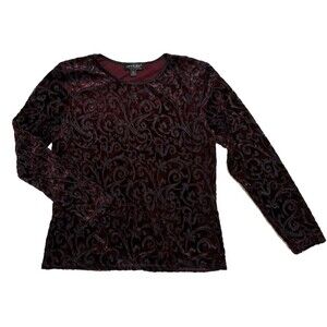 VTG Karen Kane Fairygoth Whimsigoth Burnout Velvet Sheer Top M